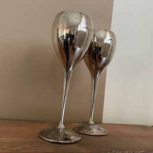 Kirk Stieff Spain Silverplate Two Wine Goblet Glasses
